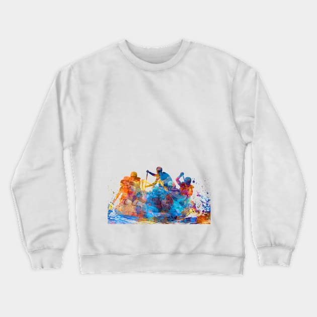 whitewater rafting-watercolor Crewneck Sweatshirt by PaulrommerArt